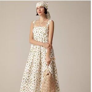 J. Crew White and Yellow Floral Dress